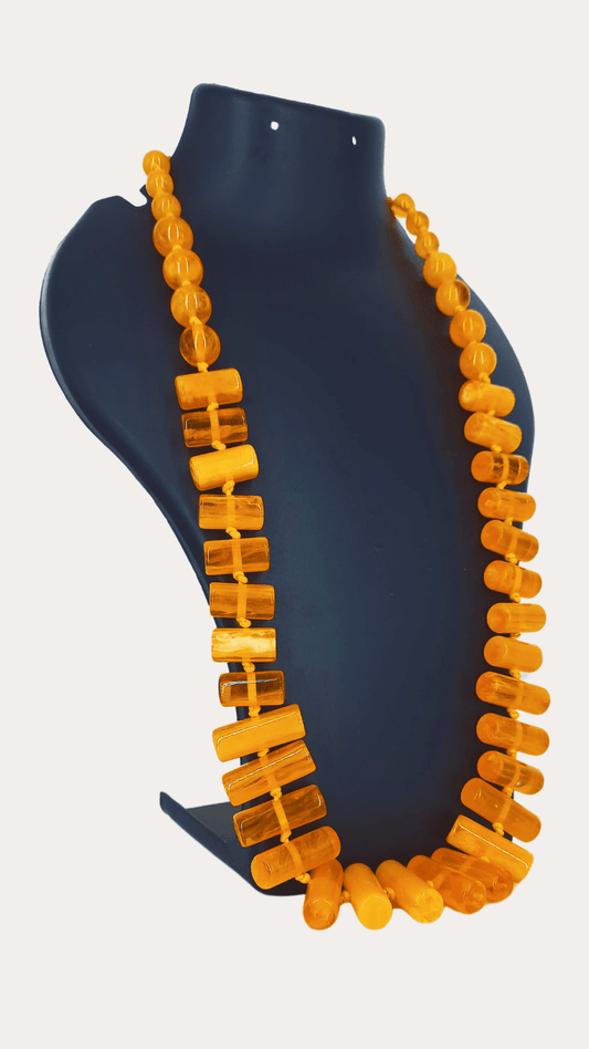 Vintage Amber Long Beads Necklace