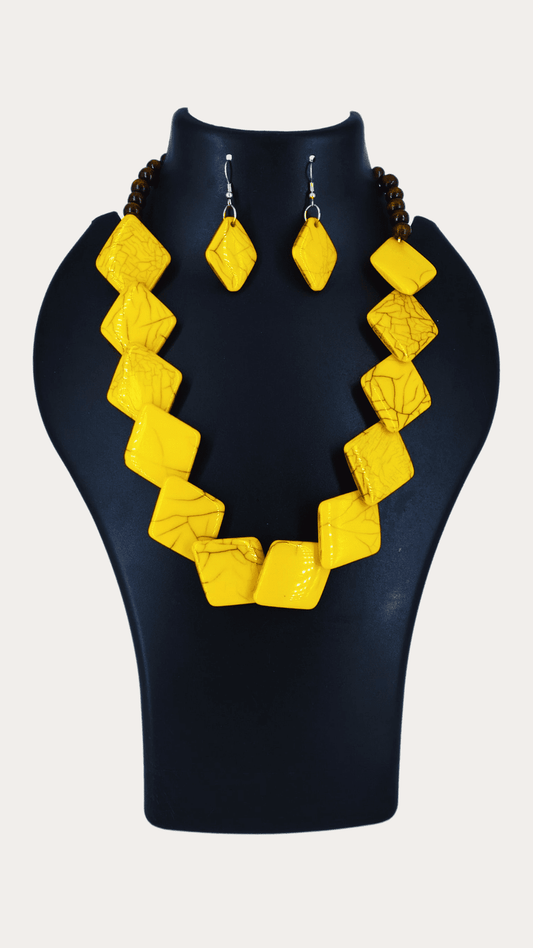 Squre Shaped Beaded Necklace, Chunky Jewellery
