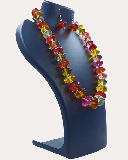 Avalaya Chunky Multicoloured Beads Necklace