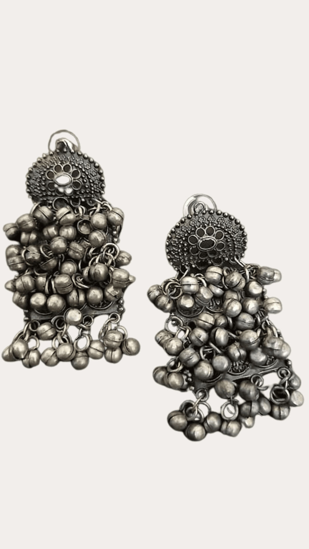 Ethnic Oxidised Drop Earrings