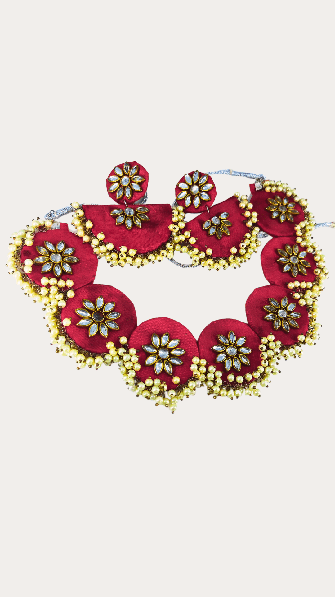 Fabric Kundan Handcrafted Necklace