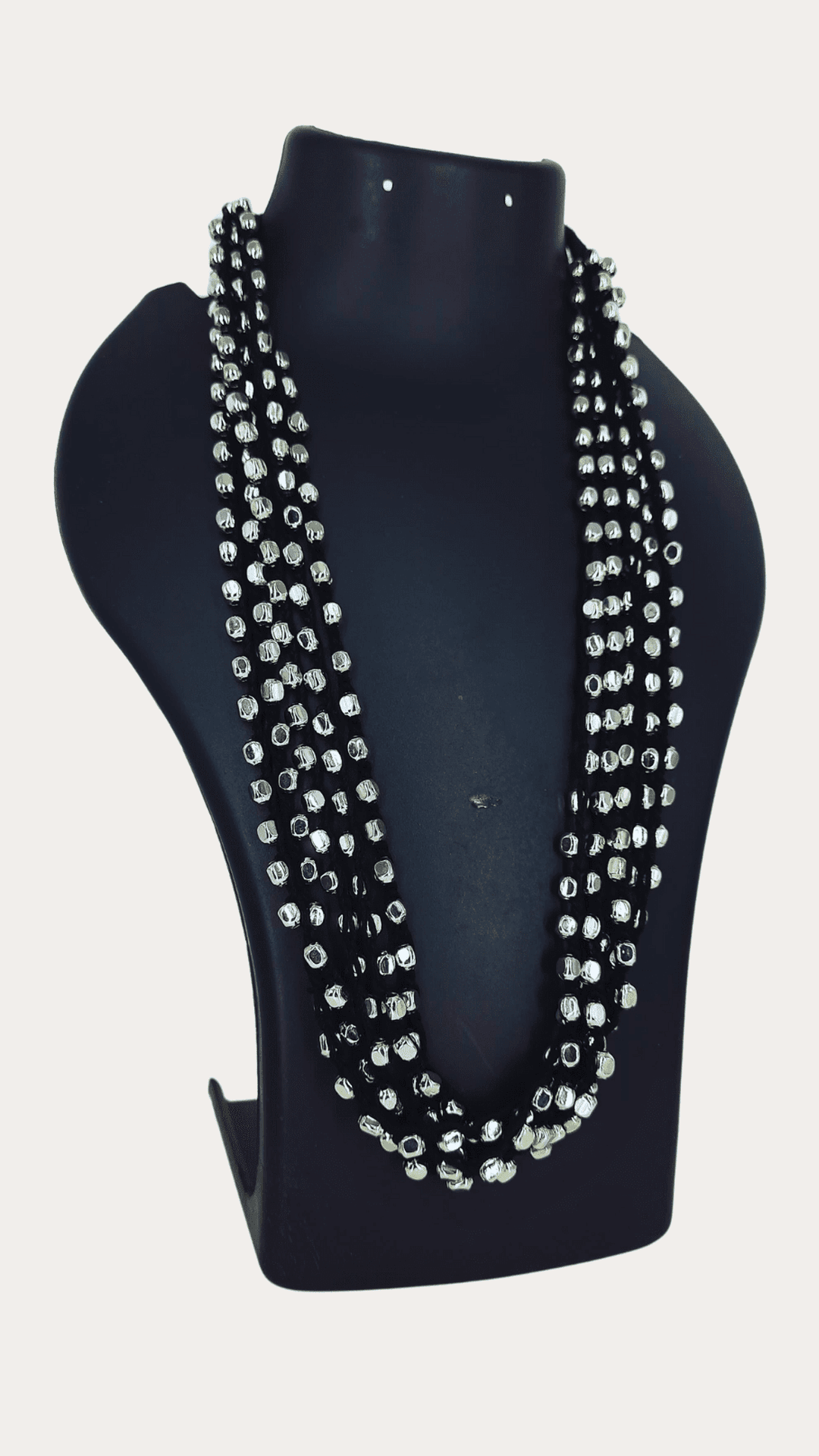Oxidize Seed Bead Layerd Necklace
