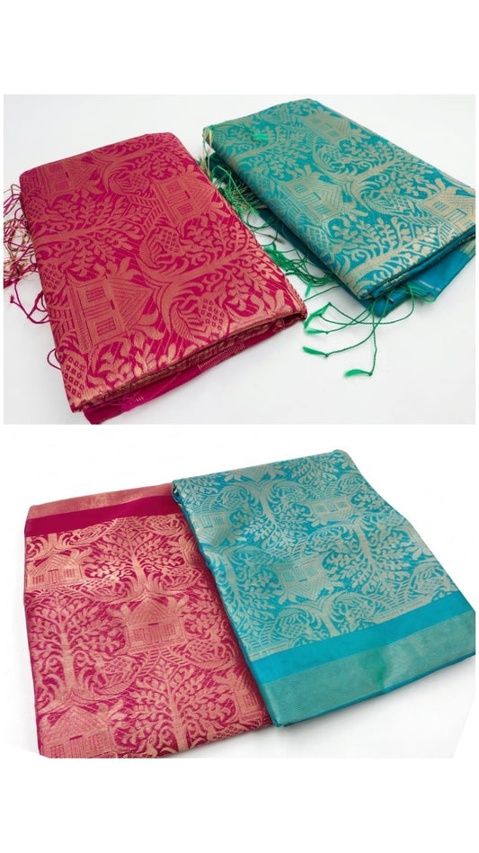 Premium & Elegent Cotton Silk Saree PACK OF 2