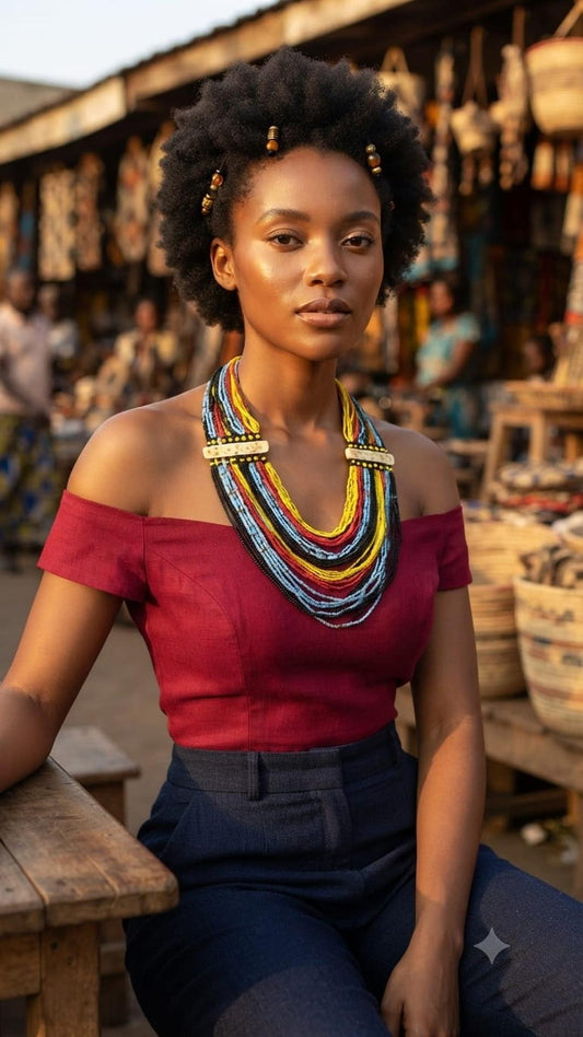 Tribal Beaded Multi-Strand Necklace