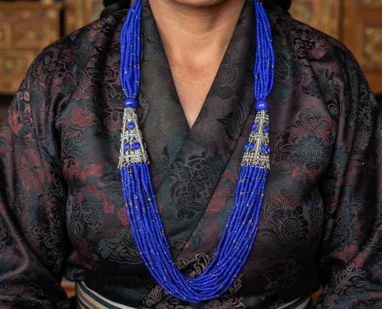 Royal Blue Multi-Strand Seed Bead Necklace