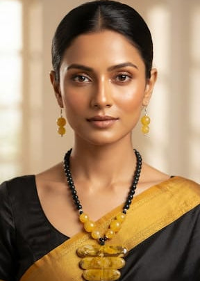 Honey Amber Resin Statement Necklace