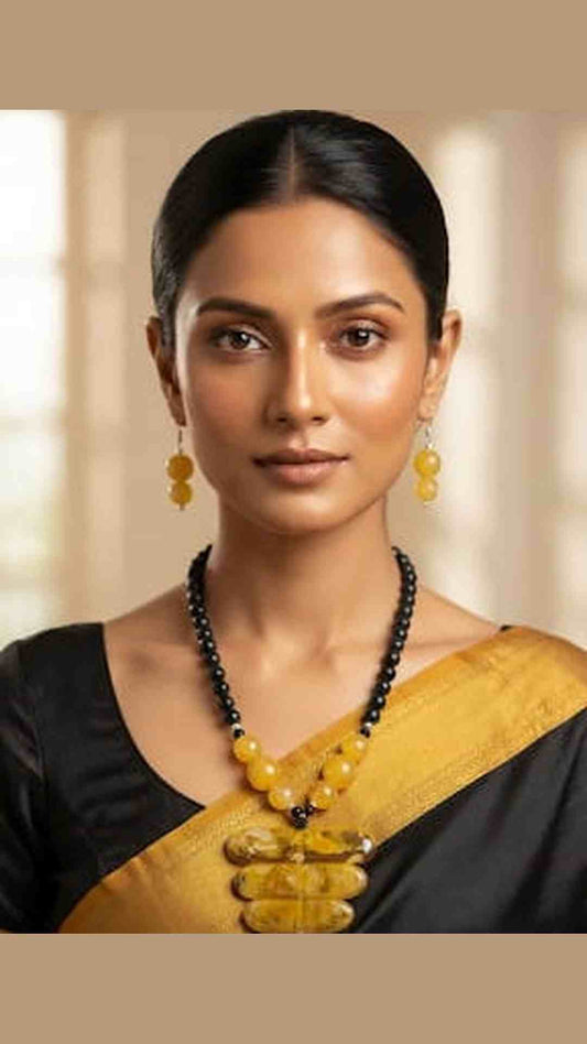 Honey Amber Resin Statement Necklace