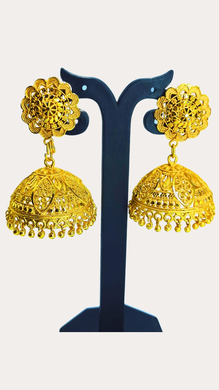 Classy Trendy Gold plated Floral Jhumka
