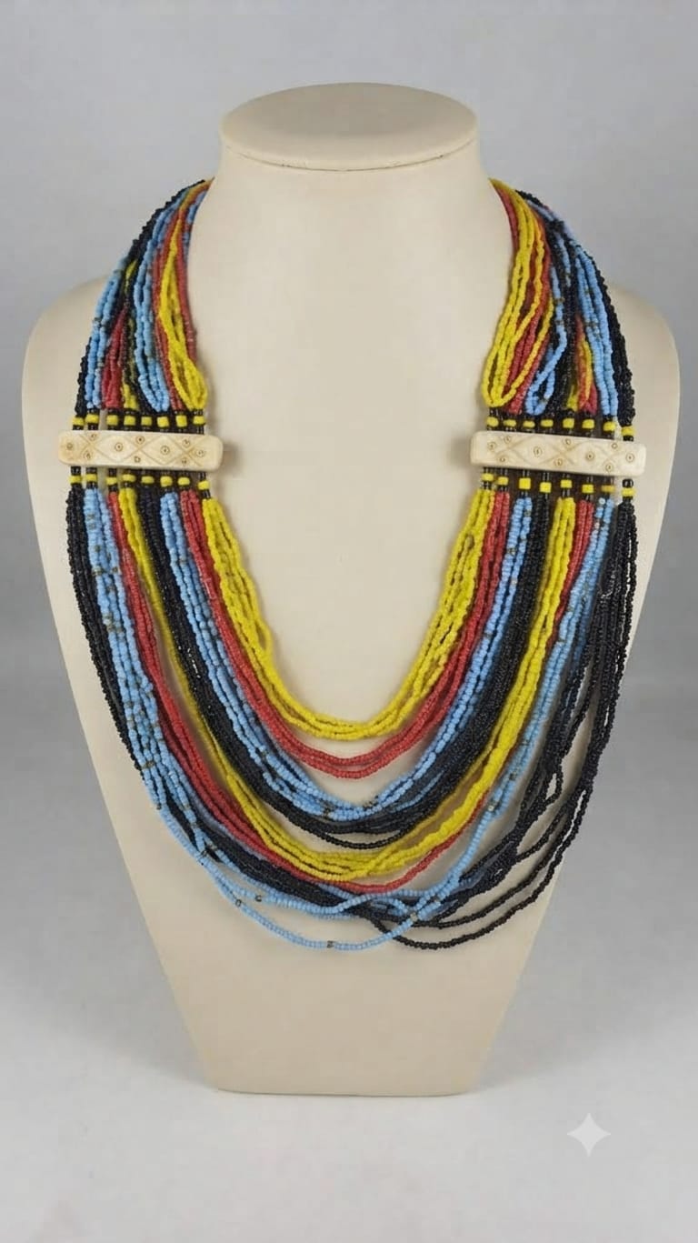 Tribal Beaded Multi-Strand Necklace