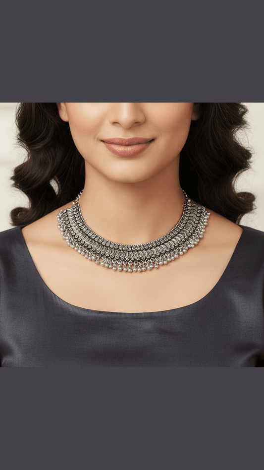 Oxidize Ghungroo Necklace