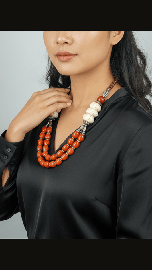 Beads Crimson Echo Necklace