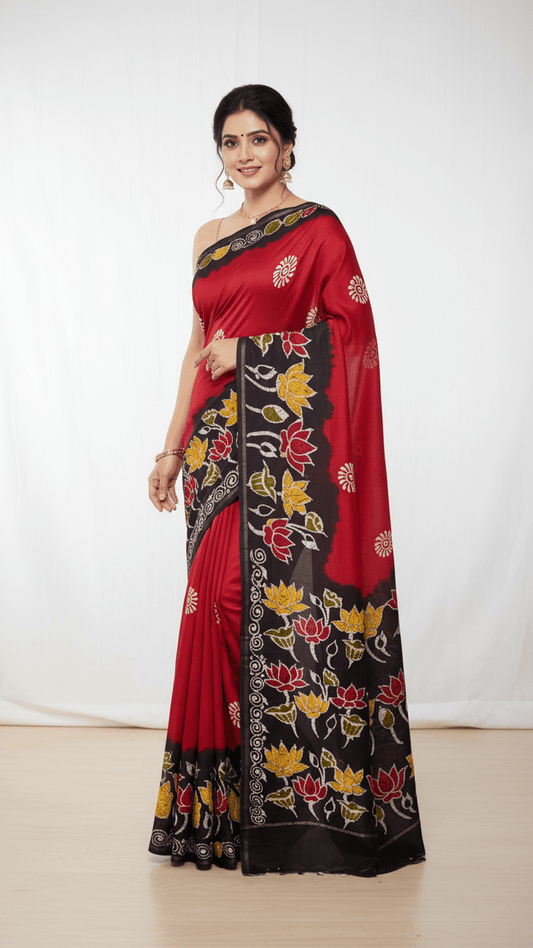 PURE BATIK CHANDERI SILK SAREE