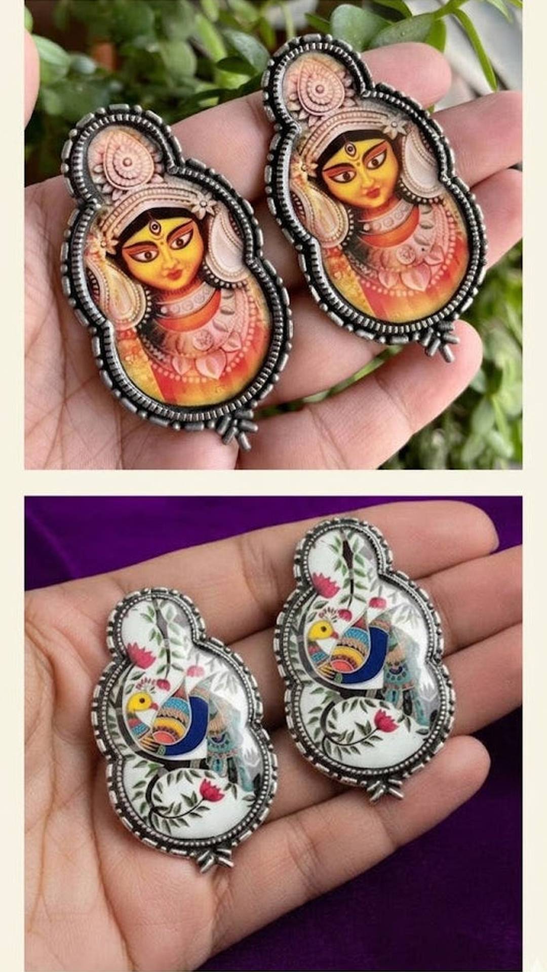 COMBO PACK 2 Durga & Madhubani Printed Earring