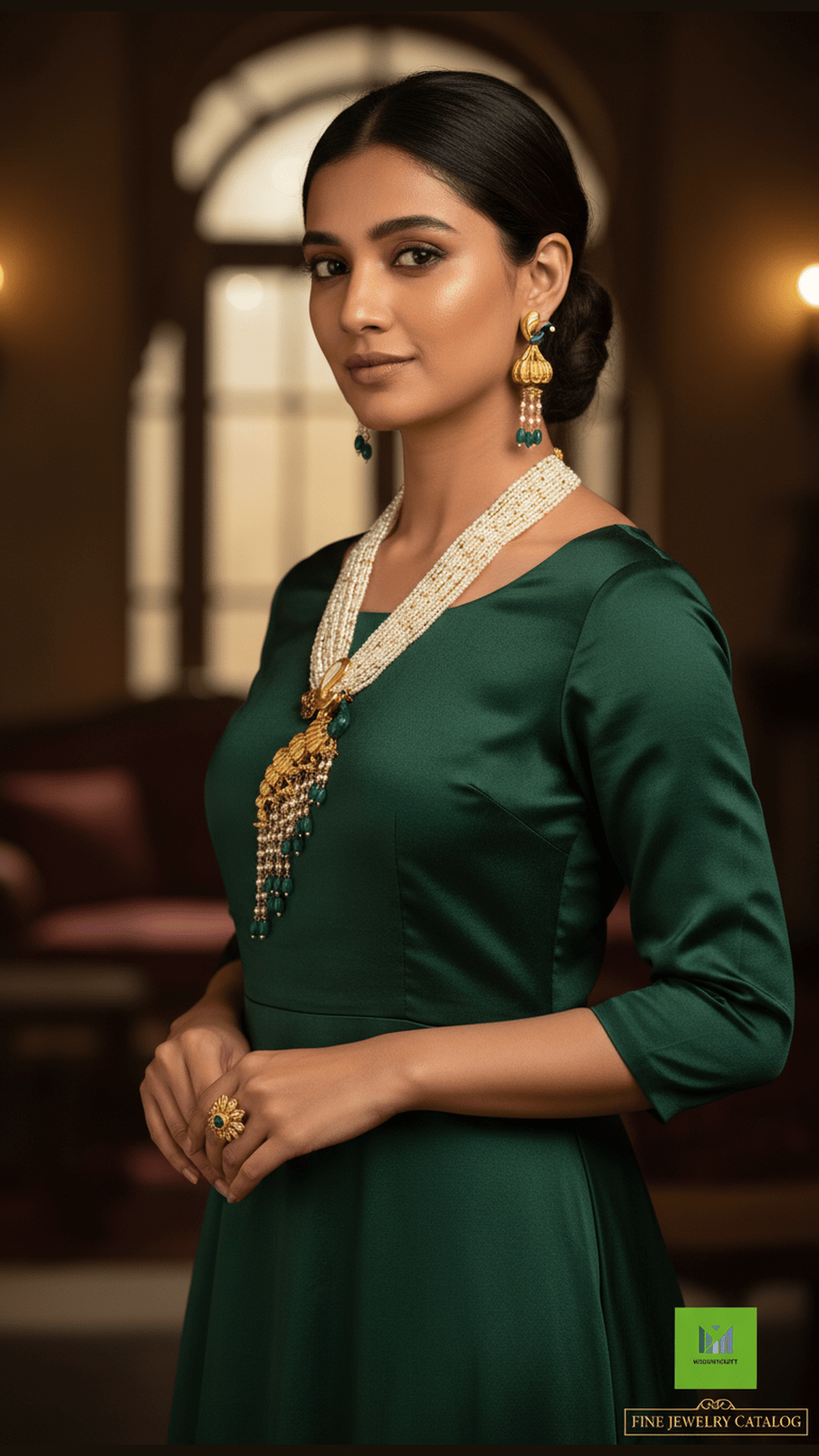 Women Peacock Gold-Plated Stone-Studded Beaded Necklace Set