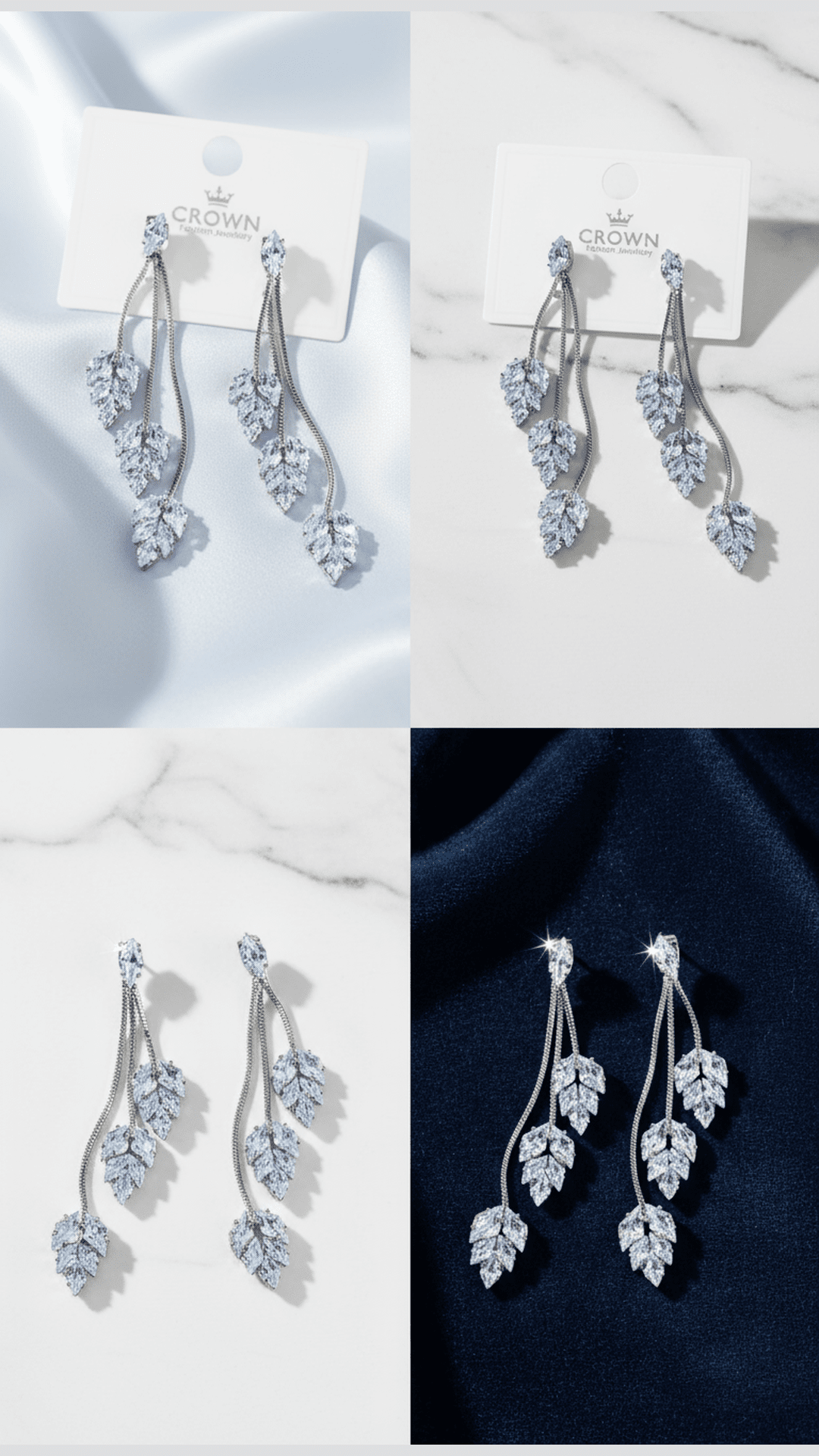 Korean Silver Plated Leaf Drop Earring