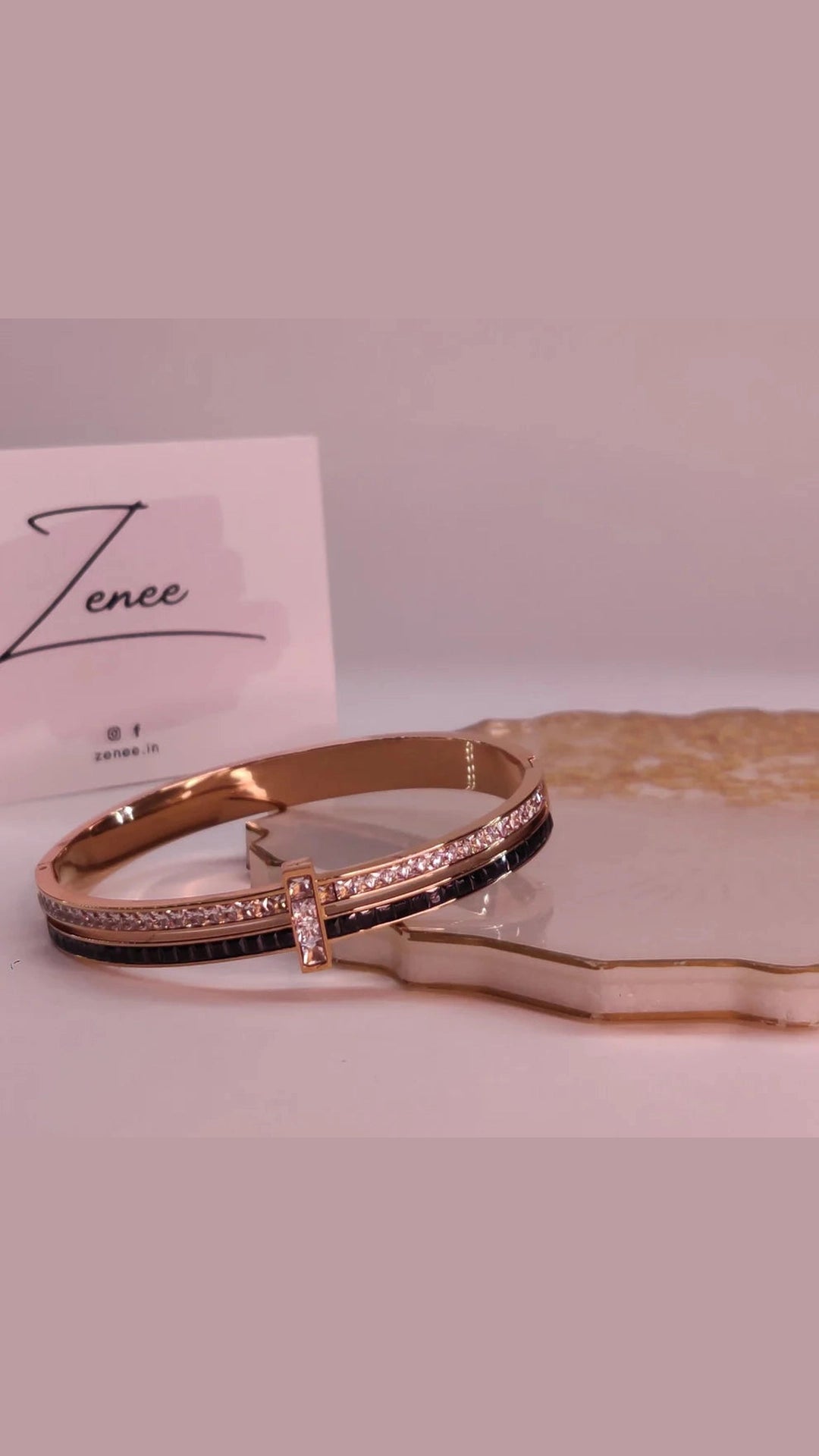 Adjustable Dani Dual Tone Crystals Stone Anti Tarnish Bracelet
