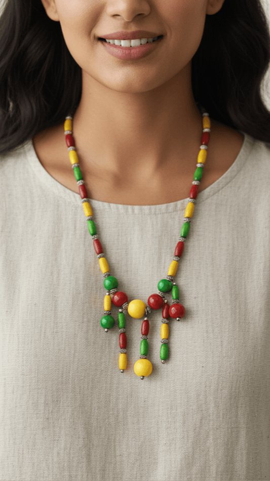 Wooden Colourful Beads Autism Awareness Lanyard