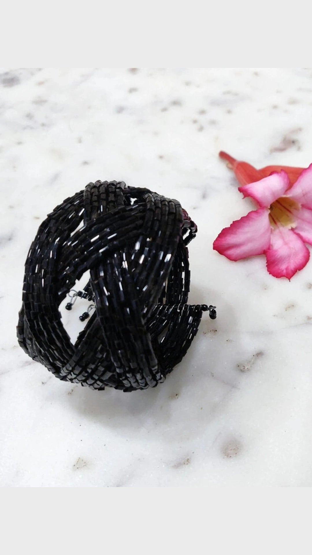 Allure Tiny Black Beads Adjustable Bracelet