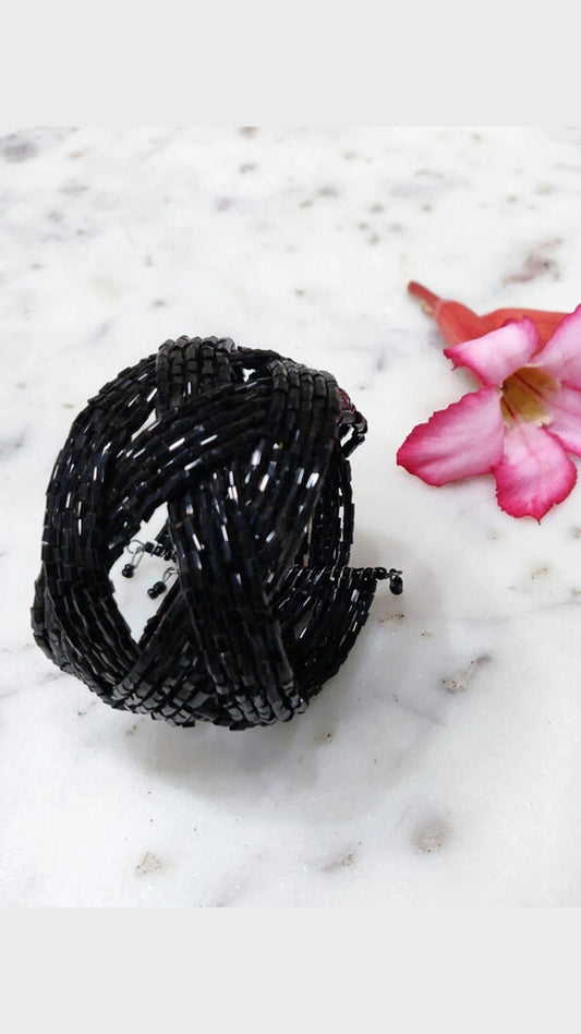 Allure Tiny Black Beads Adjustable Bracelet