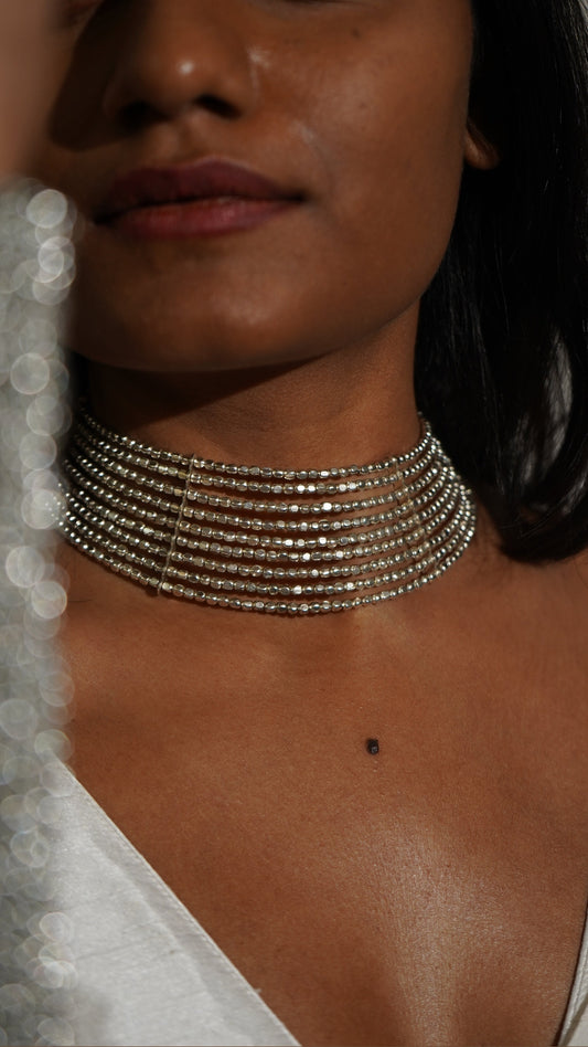Western Silvery Hansuli Necklace