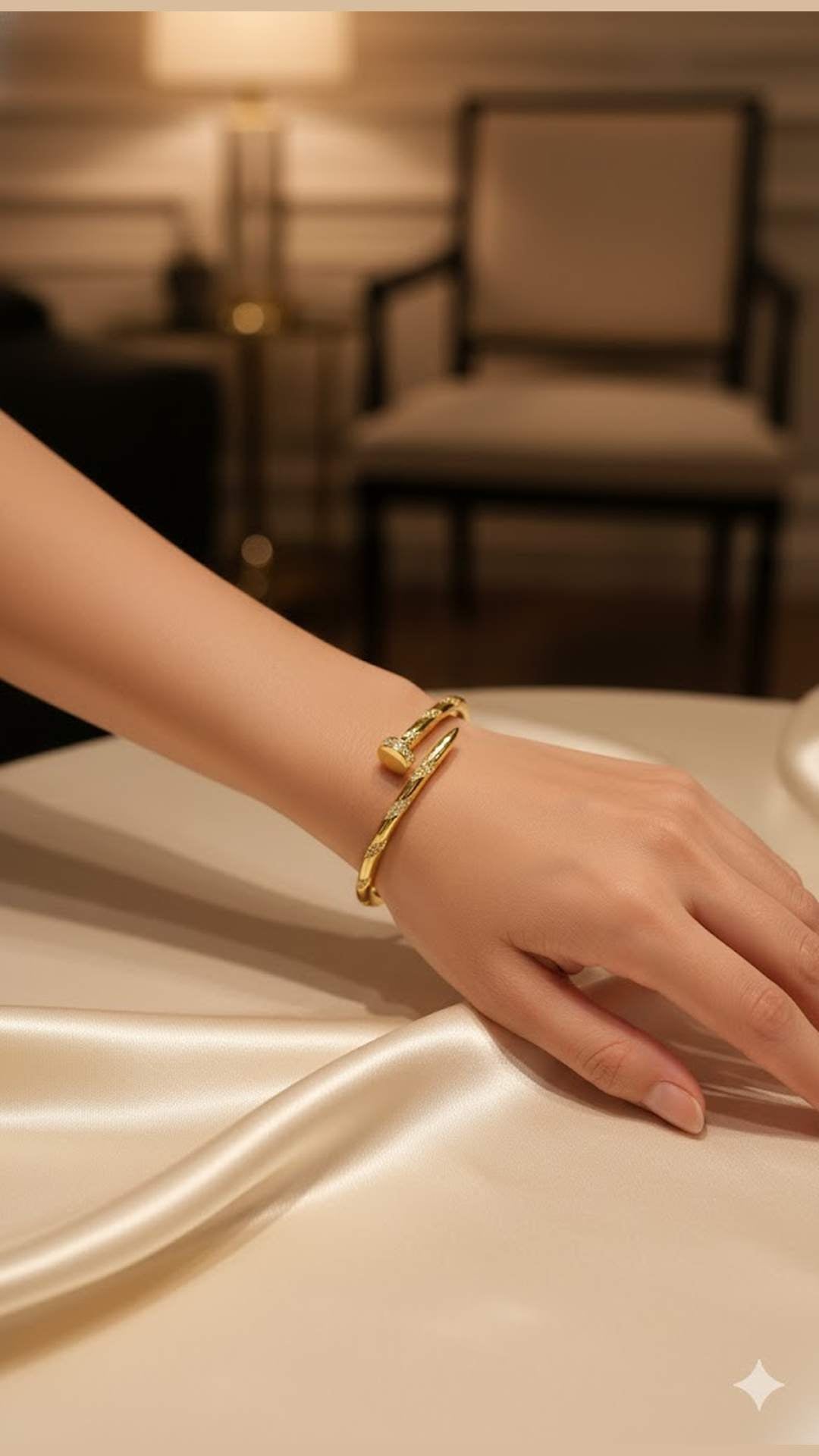 Anti Tarnish Studded Cuff Nail Bracelet For Women and Girls, Stylish Kada Bracelet