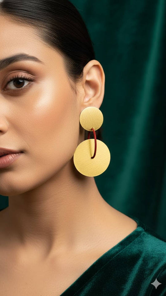 Bell Drop Golden Metalic Stylish Earrings