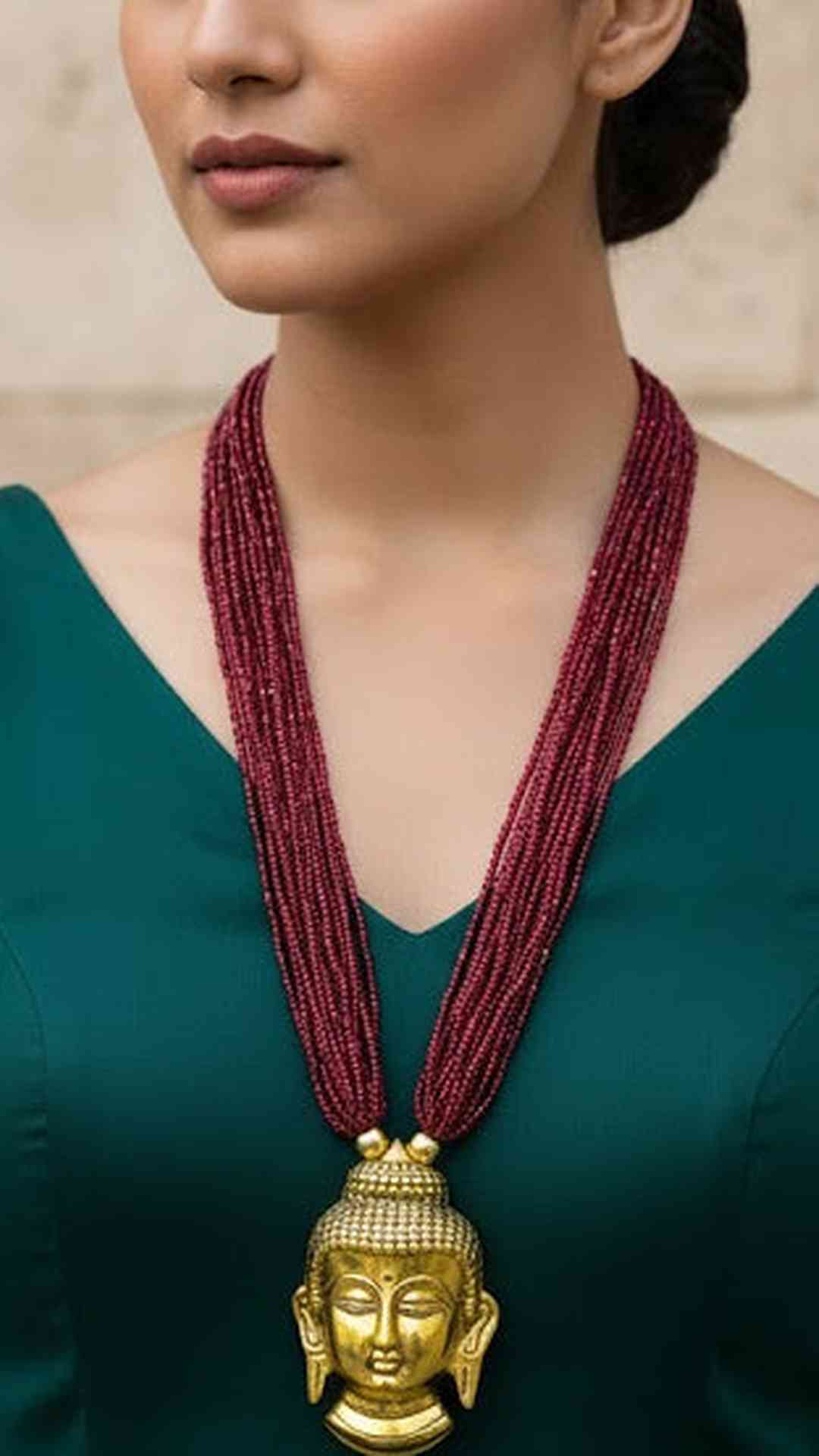 Trib Necklace With Lord Buddha Face Religious Buddha Pendent