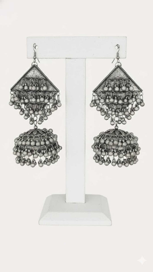 Oxidized Afghani Ghungroo Jhumka Jhumki