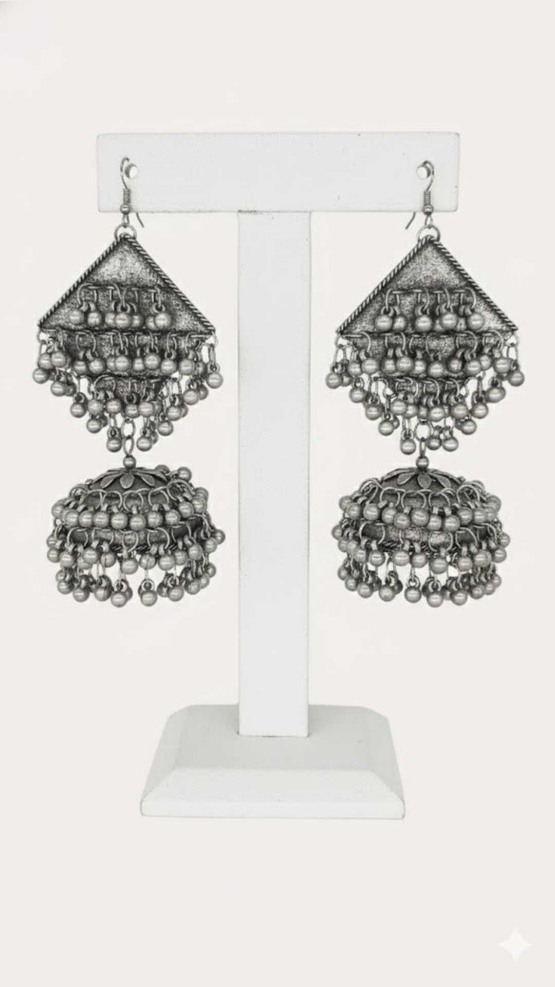COMBO PACK OF 2 Oxidize Jhalay Blackpolished Jhumka