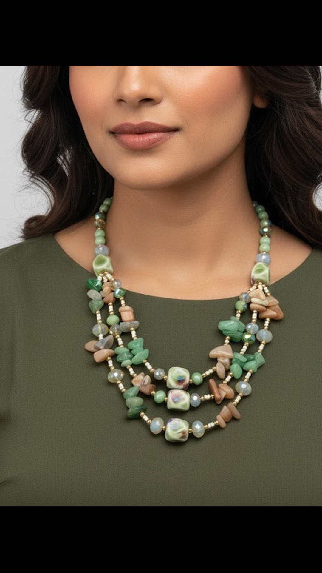 Stone-Studded Layered Minimal Necklace
