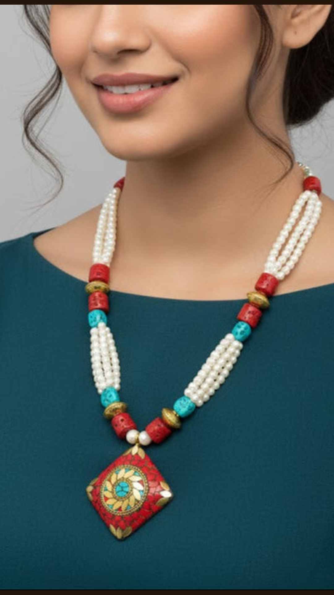 Tibetian Pearl Beads Necklace For Woman