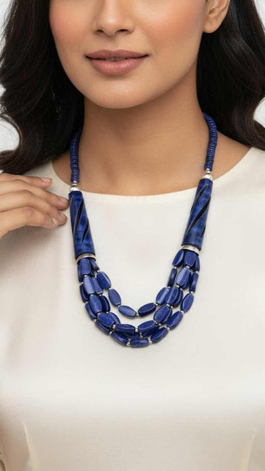 Fashion Blue Beads Necklace