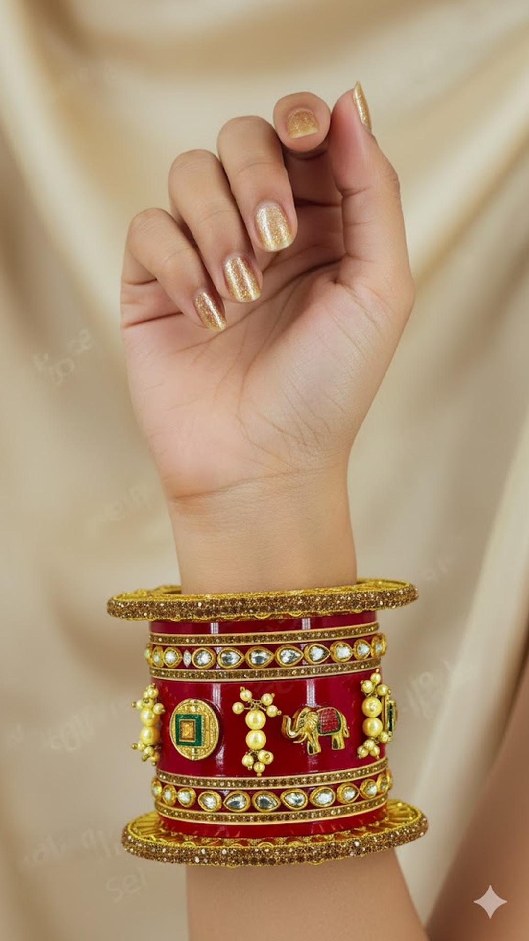 Traditional chuda with moti work 2.4