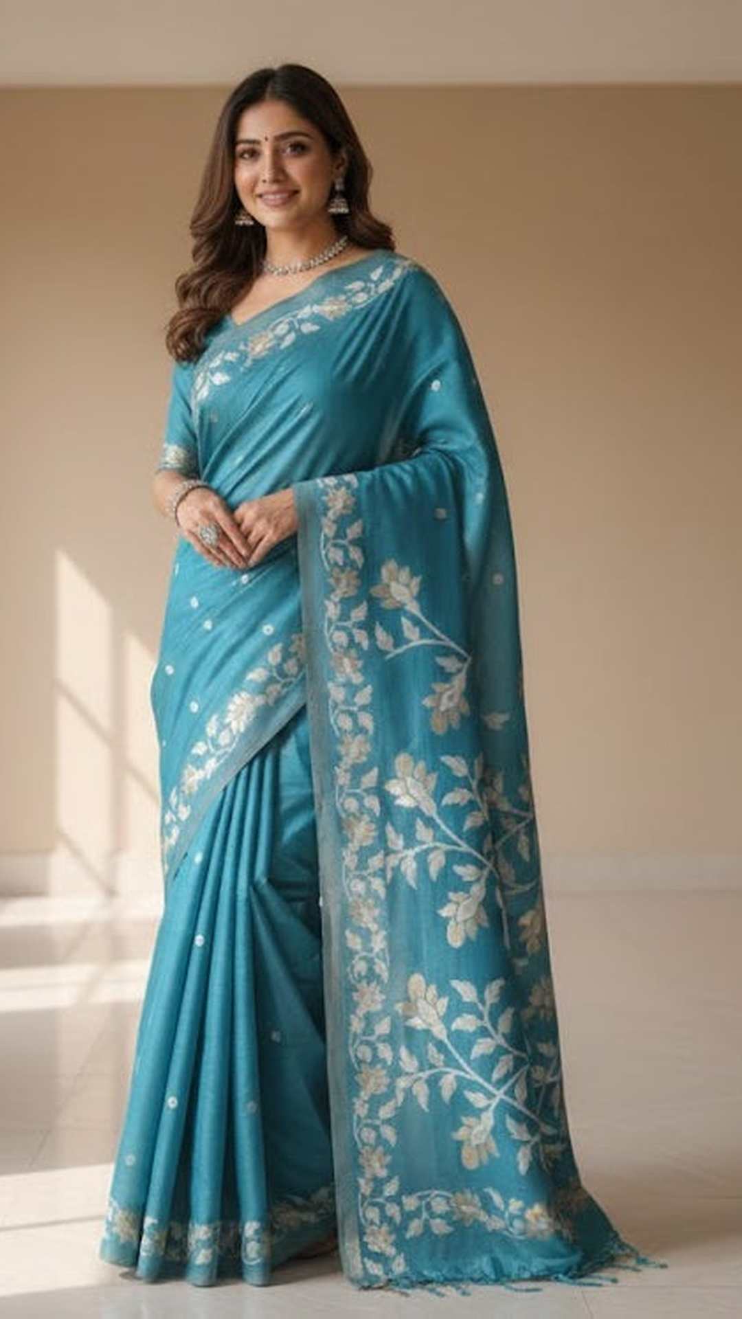 Handloom Muslin Jamdani Saree With Bp