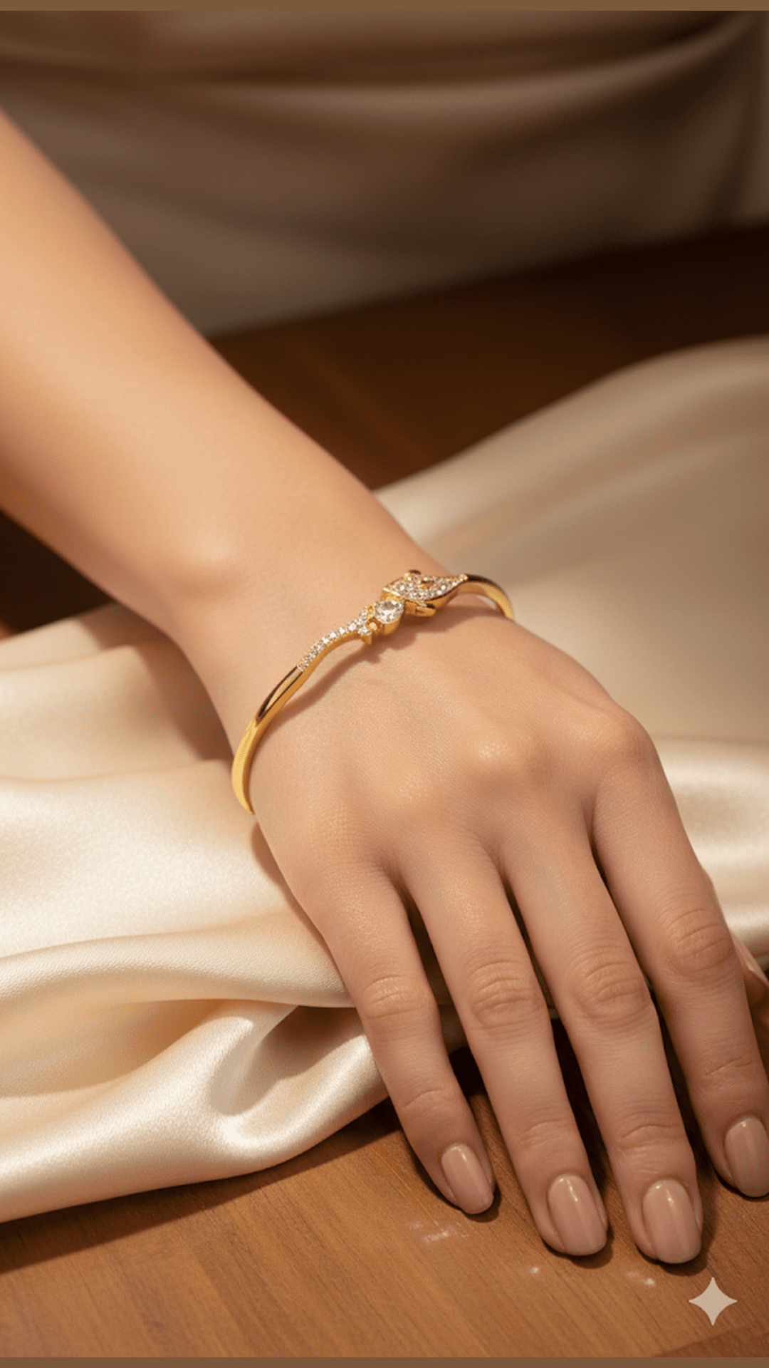Anti Tarnish Studded Cuff Bracelet For Women and Girls, Stylish Kada Bracelet