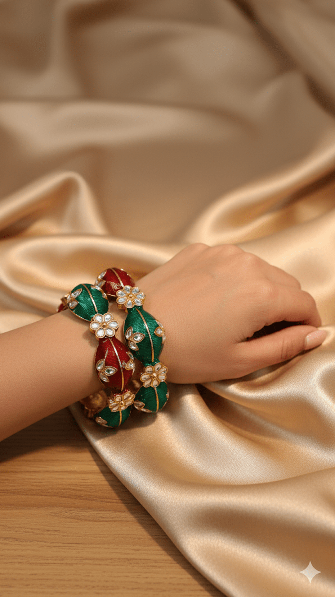 Multi colour 2.4 size kundan stone fitted bangle for women