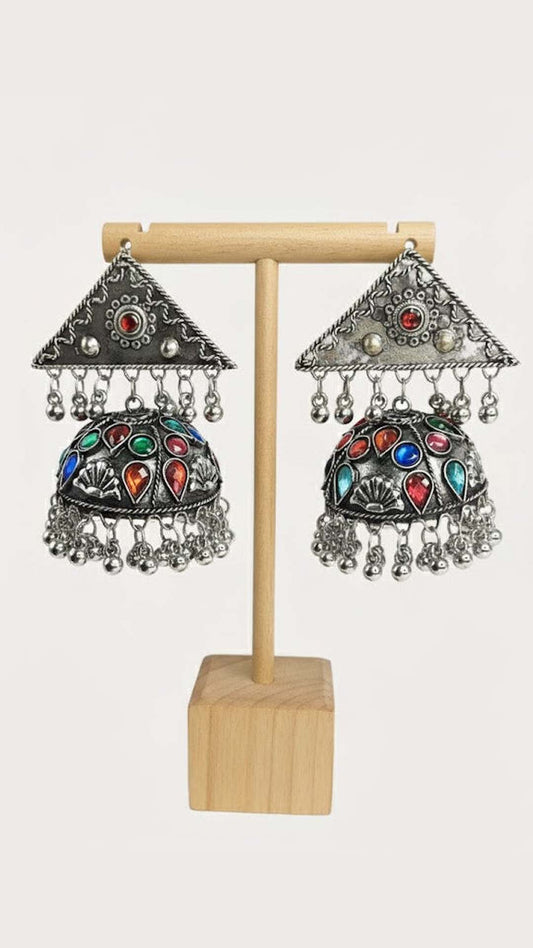 Afghani Oxidized Ethnic Jhumka