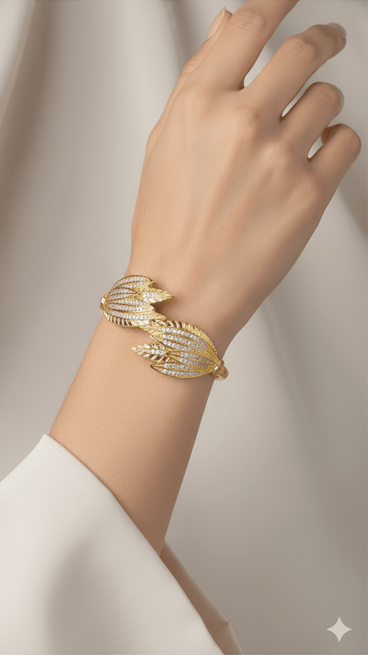 Anti Tarnish Studded Cuff Bracelet For Women and Girls, Stylish Kada Bracelet Gift for Girls and Women