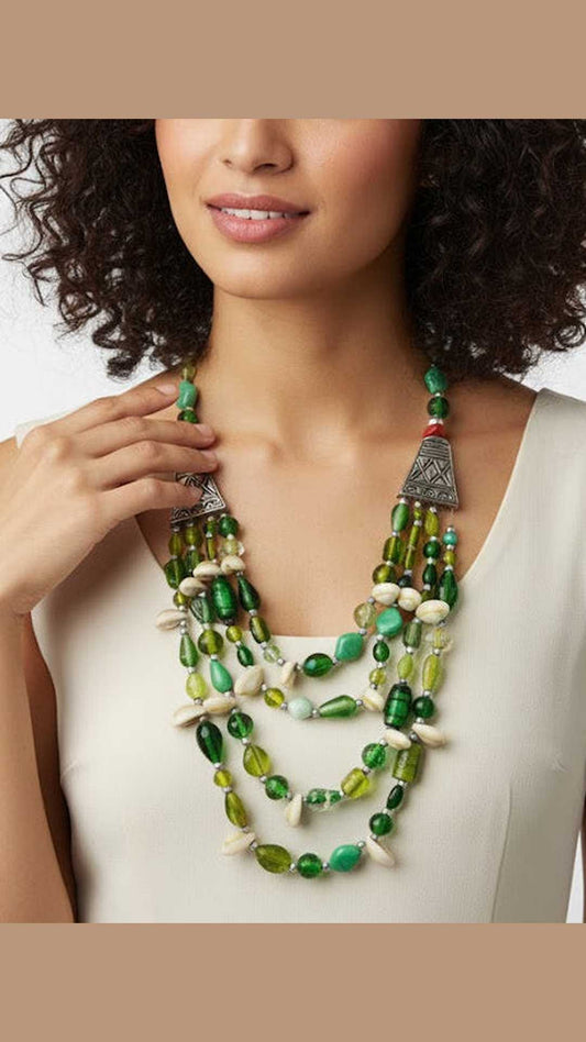 Multilayered Beads Stone Necklace